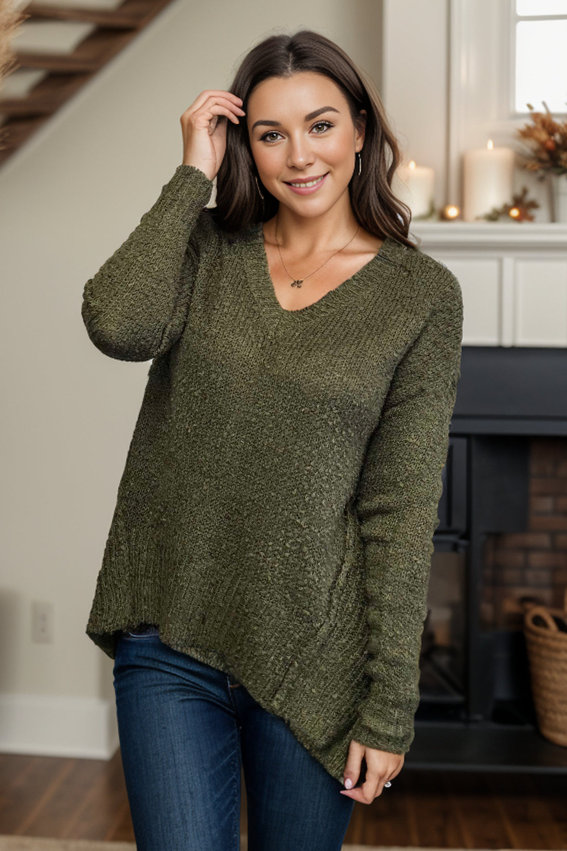 Olive Delight - Popcorn Sweater